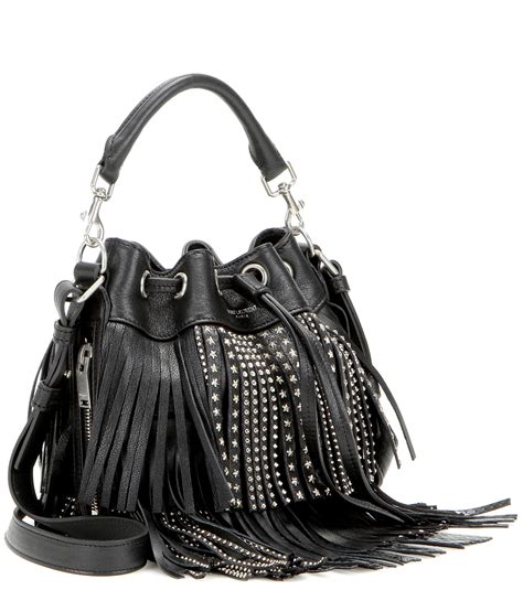 Saint Laurent Emmanuelle Small Fringe Bucket Bag 